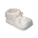 Tic Tac Toe Crochet Bootie with Ribbon Trim - White, 0-6 Months