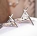Leaf Heart Rose Gold Plated Swarovsky Element Crystal Diamond Triangle Earrings (F1476)