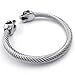 KONOV Mens Stainless Steel Bracelet, Biker Gothic Skull Cuff Bangle, Silver