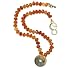 Carnelian Confidence Necklace with Chinese Coin - 16 1/2