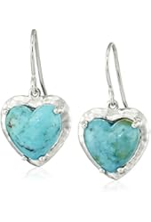 Sterling Silver Turquoise Bohemian Heart Drop Earrings