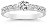 0.40 Carat Milligrain Diamond Ring in 14K White Gold
