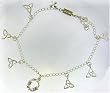 Celtic Anklet - 9/10" Adj Pewter Covered in Sterling Silver Irish Celtic Claddagh Heart Ankle Bracelet .Kent
