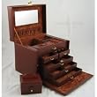 SHINING IMAGE brw HUGE LEATHER JEWELRY BOX / CASE / STORAGE / ORGANIZER WITH TRAVEL CASE AND LOCK