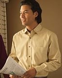 M500 Harriton Mens L/S Twill with Stain Release