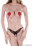 Valentine'S Day Pair Of Satin Round Pasties With Pleated Trim And Tassel