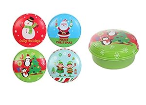 Round plastic printed resuable christmas food storage containers with lids, 9″ set of 4 – takencity Amazon.com: Round Plastic Printed Resuable Christmas Food Storage Containers with Lids, 9" (Set