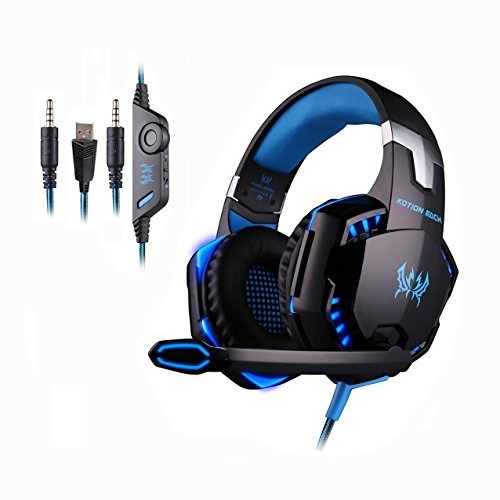 eTopxizu Lighting LED 3.5mm Stereo Over-Ear Gaming Headset with Mic for PC - Blue eTopxizu Lighting LED 3.5mm Stereo Over-Ear Gaming Headset with Mic for PC - Blue