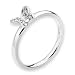 18K White Gold Pave Setting Diamond Accent 3D Butterfly Ring (0.05 cttw, G-H Color, VS2-SI1 Clarity)