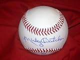 Mickey Hatcher Autographed ROLB Baseball, Los Angeles Dodgers, Anaheim Angels, Proof Photo of Mickey Signing for Us.