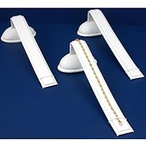 3 White Leather Bracelet Necklace Ramp Jewelry Display 3 White Leather Bracelet Necklace Ramp Jewelry Display