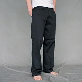 Mens black casual cotton  trousers