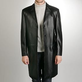 Men's New Zealand Lambskin Leather Walking Coat - Regular
