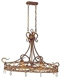 Vaxcel BE-PDD400AW 2 Light Berkeley Lighted Pot Rack, Aged Walnut