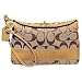Coach Signature Stripe Capacity Wristlet Bag 41756 Camel