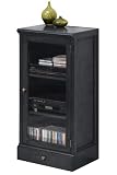 Parker Media Cabinet Glass Door Dist. Black