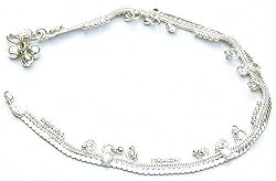 Handmade Silver Ankle Braclets Foot Jewelry 10.25 Inches