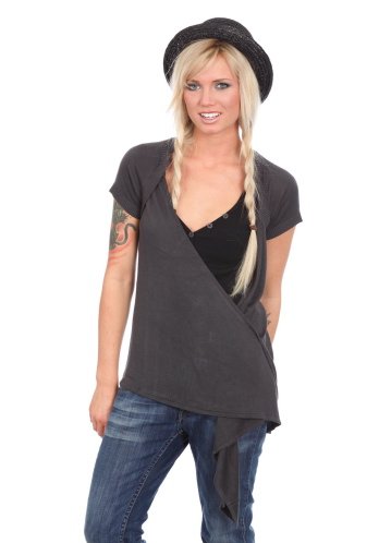 Bench Damen Strick Jacke SUMMER COVER UP, ebony, XS, BLFA0980, BK013