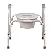 DMI 3 in 1 All Purpose Free-Standing Bedside Commode, Toilet Safety Frame and Raised Toilet Seat with Splash Guard, Lid and Pail