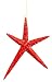 Jazzy Red Glitter Asymmetrical Star Christmas Ornament #2505432