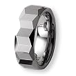 Polished Faceted Tungsten Carbide Ring (8.0 mm) - Sizes 7-13