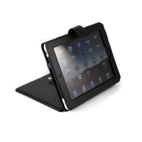 CaseCrown Back Flip Faux Leather Stand Case (Black) for the Apple iPad 2 Wifi / 3G Model 16GB, 32GB, 64GB
