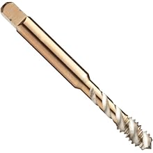 Dormer MTT-X E027/MTT-X E037 Powdered Metal Spiral Flute Threading Tap, Gold Oxide Finish, Round Shank With Square End, Modified Bottoming Chamfer