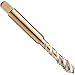 Dormer MTT-X E027/MTT-X E037 Powdered Metal Spiral Flute Threading Tap, Gold Oxide Finish, Round Shank With Square End, Modified Bottoming Chamfer