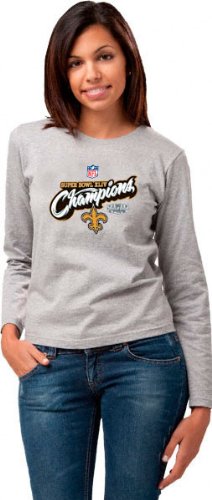 New Orleans Saints Super Bowl XLIV Champions Women's Official Locker Room Long Sleeve T-Shirt