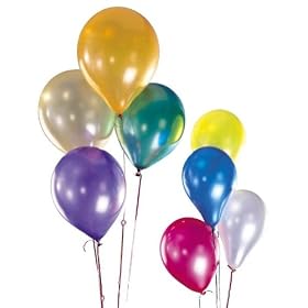 PACK OF 100 METALLIC BALLOONS (12 ASSORTED COLOURS)