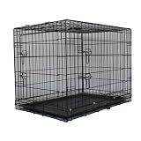 GoPetClub 48 Two Door Dog Pet Bed House Folding Metal Crate Cage Kennel