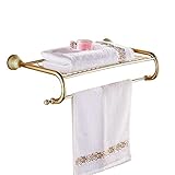 Rozin メッキ 浴室 トイレ用 タオル ラック 二段階 ヒスイ タオル ホルダー タオル掛け