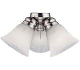 Ellington Fans LKE635BC 3-Light Alabaster Bell Light Kit in Brushed Chrome Brushed Chrome