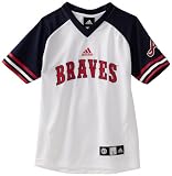 MLB Youth Atlanta Braves Performance Crew Jersey (White, Medium)