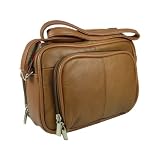 Genuine Leather Womens Organizer Handbag (Brown)