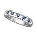 10K White Gold 0.14 ct. Diamond with Alternating 1/4 ct. Sapphire Wedding Band (Highest Quality)