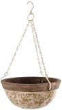 Esschert Design USA Ceramic Hanging Basket-Green/White
