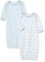 SpaSilk 100% Cotton Lap Shoulder 2-Pack Gown - Boy Train Print