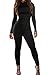 Pink Queen Women Fall Winter Long Sleeve Sport Tights Bodysuit Unitard Jumpsuit