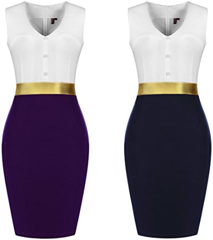 Womens Sleeveless V-neck Gold Accent Belted Bodycon Mini Dresses