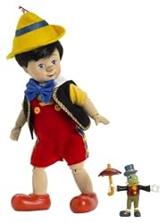 Madame Alexander Dolls Pinocchio Wooden Sculpt and Jiminy Cricket , 8", Disney Favorites Doll Limited Edition - 500 Piece
