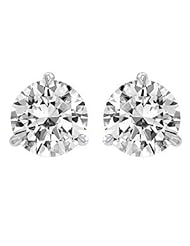 1.00 ct Round Cut Diamond Martini Setting Stud Earrings in Screw Back