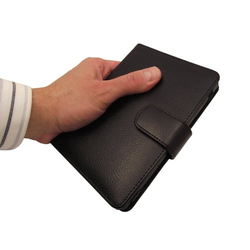 AMAZON KINDLE 4 4TH GENERATION BLACK EXECUTIVE LEATHER CASE COVER BOOK WALLET (2011 Latest Kindle Generation, £89, Wi-Fi, 6