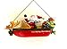 Santa Racing in Speedboat Holiday Christmas Ornament