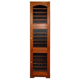 Vinotemp VT-BORDEAUX3 Bordeaux 60-Bottle Wine-Cellar Tower with Triple-Zone Thermoelectric...