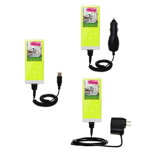 Deluxe Kit for the Samsung YP-T10JABY includes a USB cable with Car and Wall Charger - Gomadic Brand w/ TipExchange Technology