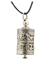 Sterling Silver Om Mani Padme Hum Tibetan Prayer Wheel Pendant