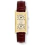 Avalon Unisex Gold Tone World Traveler Dual Time Zone Strap Watch # 7090-1