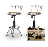 2 24"-29" Union Pacific Train Themed Seat Chrome Adjustable Specialty / Cus ....