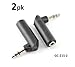 CablesOnline Right-Angle 3.5mm Stereo Male to Female Audio Adapter, 2-Pack (GC-215-2)